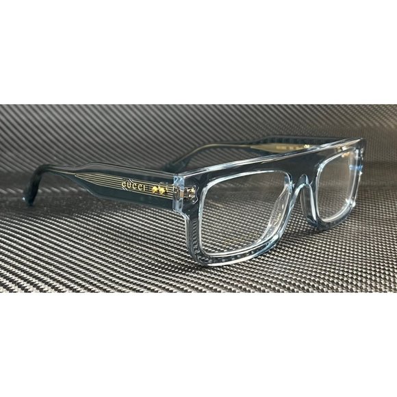 Gucci Mens Light Blue Transparent Glasses New With Box - Picture 2 of 4